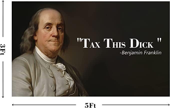 4th Of July Benjamin Franklin Tax This Dick Vintage Window Bumper Sticker Decal 5