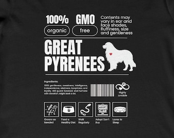 Great Pyrenees dog tshirt, Great Pyrenees gift, dog gifts, animal lovers, dog lovers gifts, dog tshirt, great Pyrenees dog, funny dog shirt