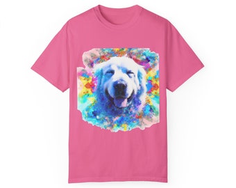 Great Pyrenees Dog T-shirt, Great Pyrenees Dog, Dog T-shirt, Dog Lover Gifts, Animal Lovers, Dog Rescue Gifts, Dog Face, Dog Rainbow Art