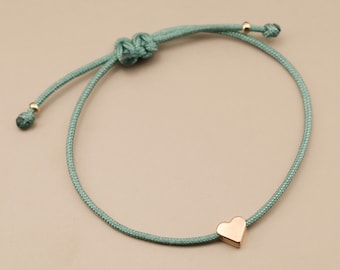 Pulsera de amistad con corazón, Pulsera Macrame, Accesorio de cordón de joyería ajustable hecho a mano, Un regalo para tu amor