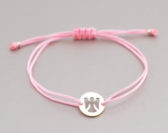 Bracciale angelo custode in acciaio inossidabile – Fascia regolabile in vari colori
