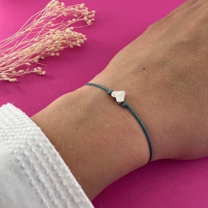 Damen Armband mit Herz, Freundschaftsarmband, Verstellbares handgefertigtes Schmuckband Accessoire, Ein Geschenk für Ihre Liebe Bild 1