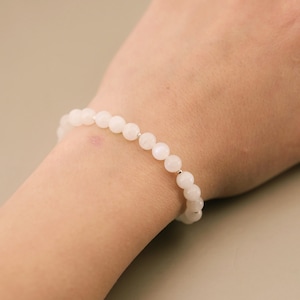 Echte Edelstein Mondstein 6 & 8 mm,Perlenarmband, Moon Stone armband, Verstellbares Armband, Geschenkidee