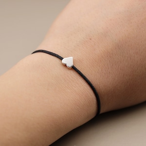 Freundschaftsarmband mit Herz, Makramee Armband, Verstellbares handgefertigtes Schmuckband Accessoire, Ein Geschenk für Ihre Liebe 4- Schwarz