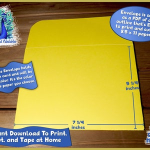 Digital A7 Envelope for 5x7 Cards, Print on Regular Home Printer, NO Cricut needed, Printable Envelope Template, Easy make your own envelope