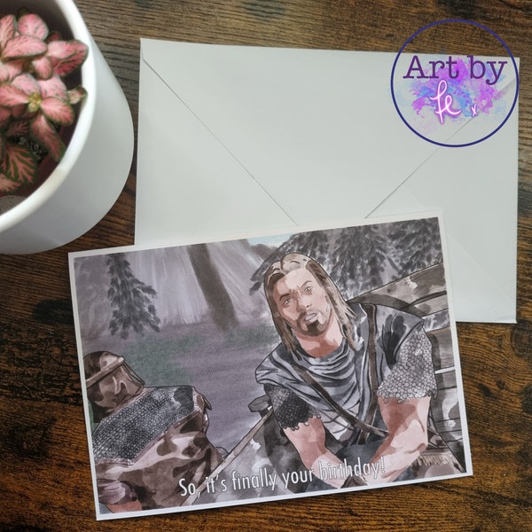 So, It's Finally Your Birthday Skyrim Inspired Birthday Greetings Card | Geeky Card | Gamer Card | Envelope Included