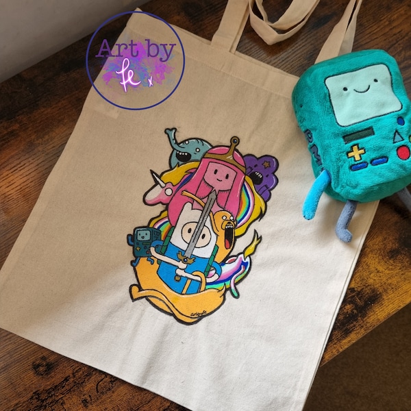 Adventure Time Canvas Tote Bag | Hand Drawn | Strong & Durable Bag