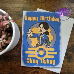 Fallout Vault Dweller Greetings Card Birthday Card High Quality Print Envelope Included Lucy MacLean