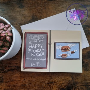 Bob's Burgers Themed Birthday Card | Burger of the Day | High Quality Print | Envelope Included