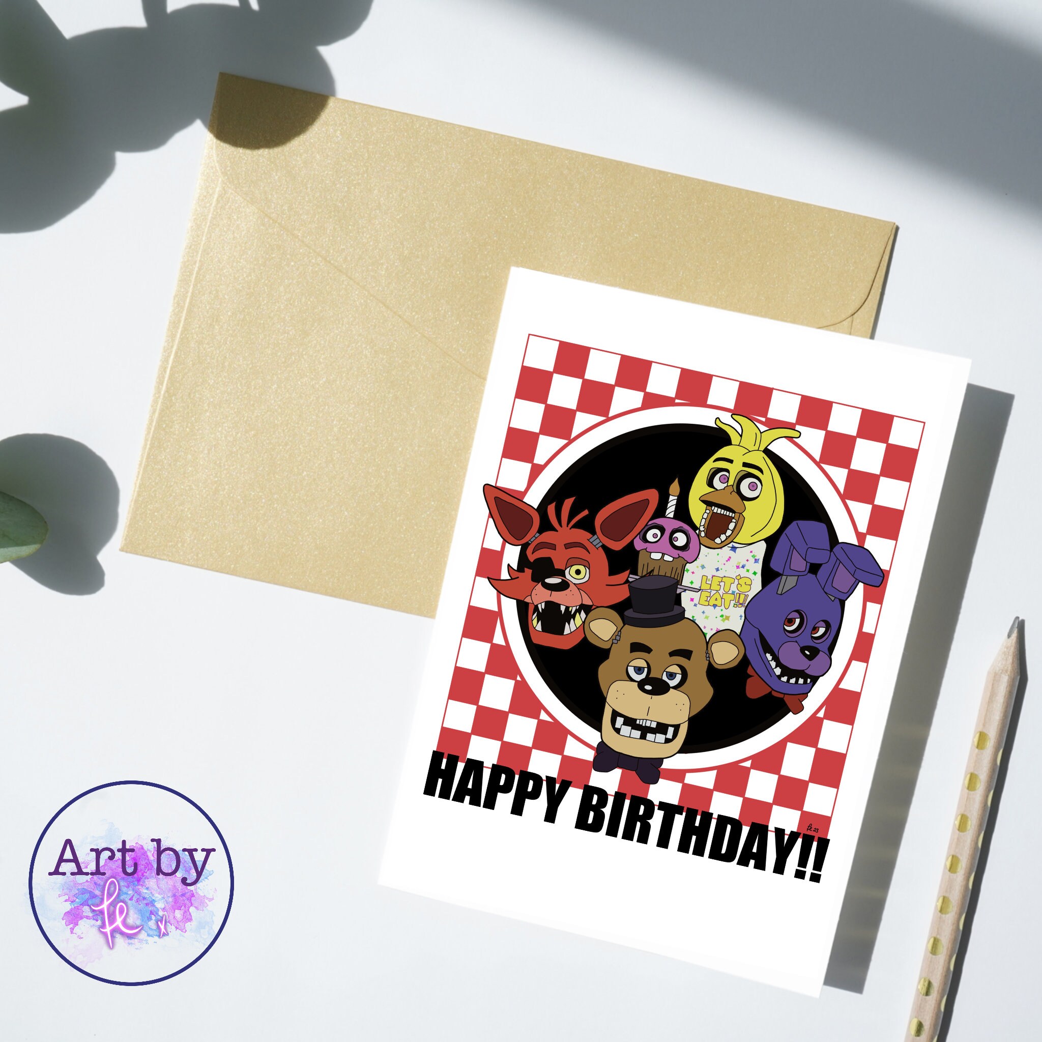 Personalized Five Nights At Freddy's Fnaf Children's Birthday Card