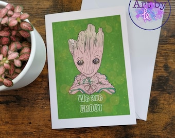 Groot Greetings Card | Valentine's Card | High Quality Print | Envelope Included