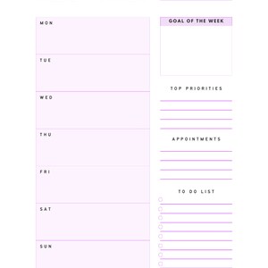 Weekly Planner For Organization And Productivity