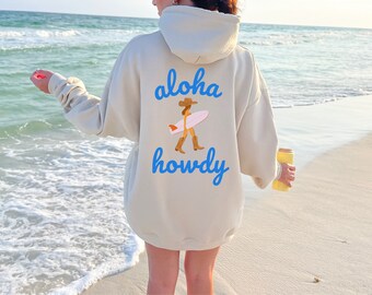 Cow-girl côtière Beachy sweat fille noix de coco vêtements fille noix de coco sweat fille noix de coco sweat à capuche océan plage style inspiré de l'océan Howdy