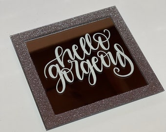 Espejo / Beaty / Decoración / Baño / Tocador / Lindo / Bonito / Magnífico / Brillo / Brillo / Hola / Decoración del hogar /
