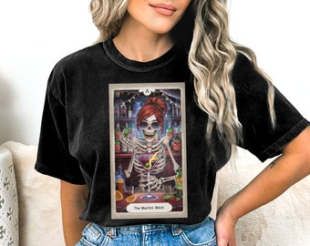 The Martini Bitch Tarot Card Digital Art, Sarcastic Skeleton PNG