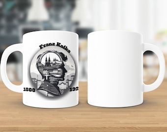 Taza de Franz Kafka: Paisaje urbano de Praga, regalo literario