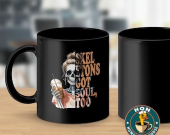 Funny Skeleton Iced Coffee Mug, Spooky Halloween Gift