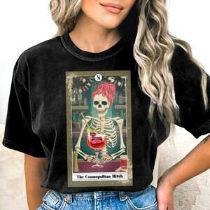 The Cosmopolitan Bitch, Tarot Card Digital Art, Skeleton with Cocktail, The Cosmopolitan Lover PNG