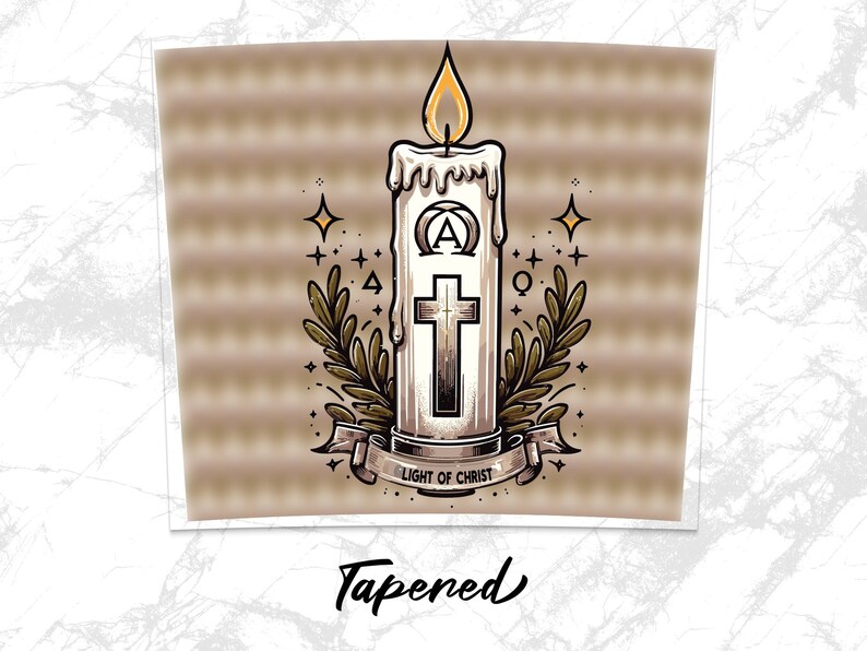 Paschal Candle Design 20oz Tumbler Wrap, Christian Faith Digital