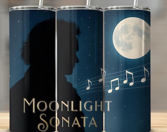 Moonlight Sonata Tumbler Wrap PNG PNG - Digitaler Download 24x21 cmBeethoven Music Lover Design