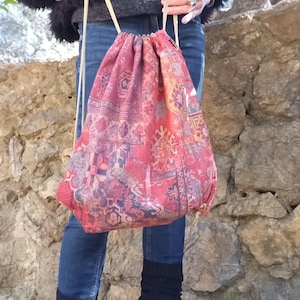 Kordelzugrucksack, Kordelzugrucksack, Geschenk für sie, Handgemachter Rucksack