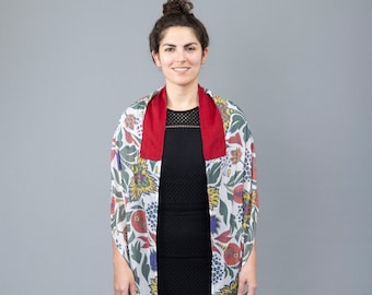 Romãs Primárias Algodão e Seda Tallit Katan