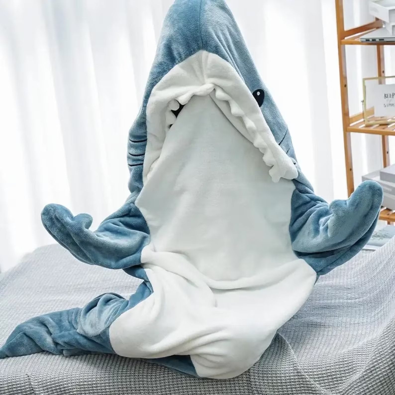 Pijama de tiburón adulto cosplay adulto tiburón de una pieza pijama de  animal cosplay disfraz de tiburón tiburón burón saco de dormir regalo de  halloween