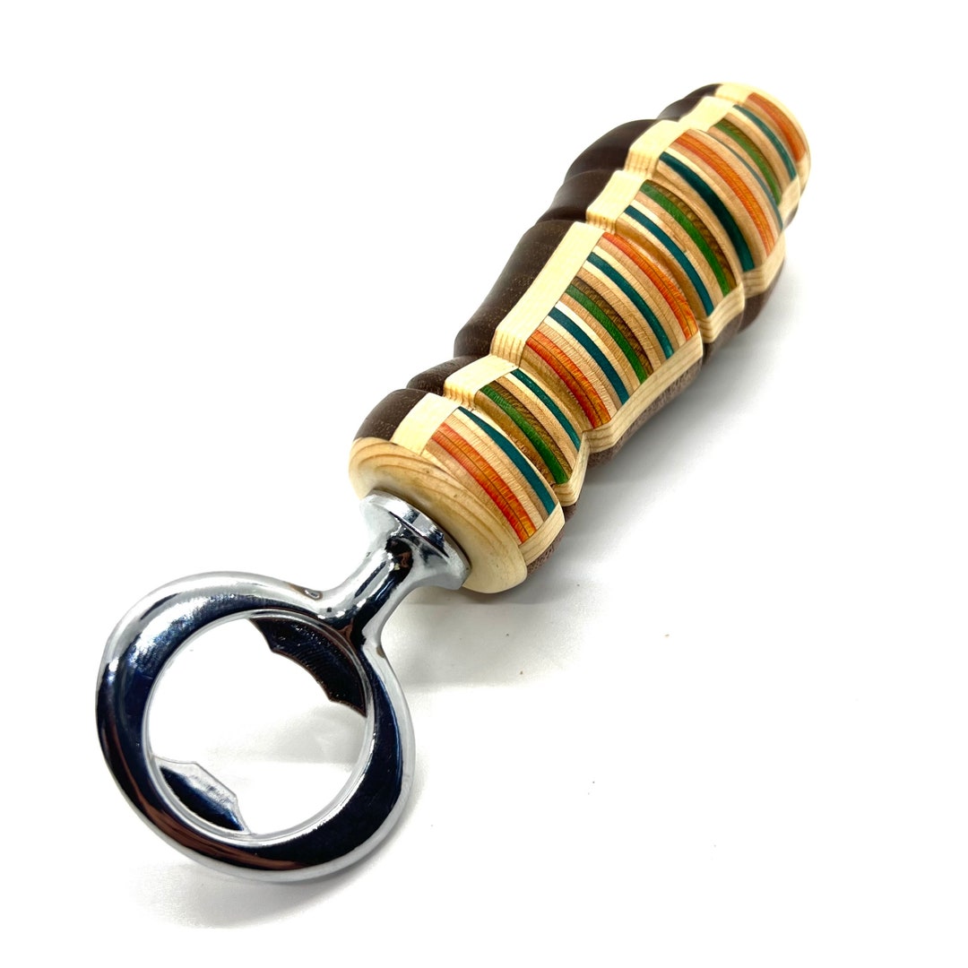 Recycled Skateboard Wood, Walnut, and Pine Bottle Opener Etsy
