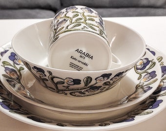 RARE! Arabia Finland Keto-orvokki Collector's Set by Birger