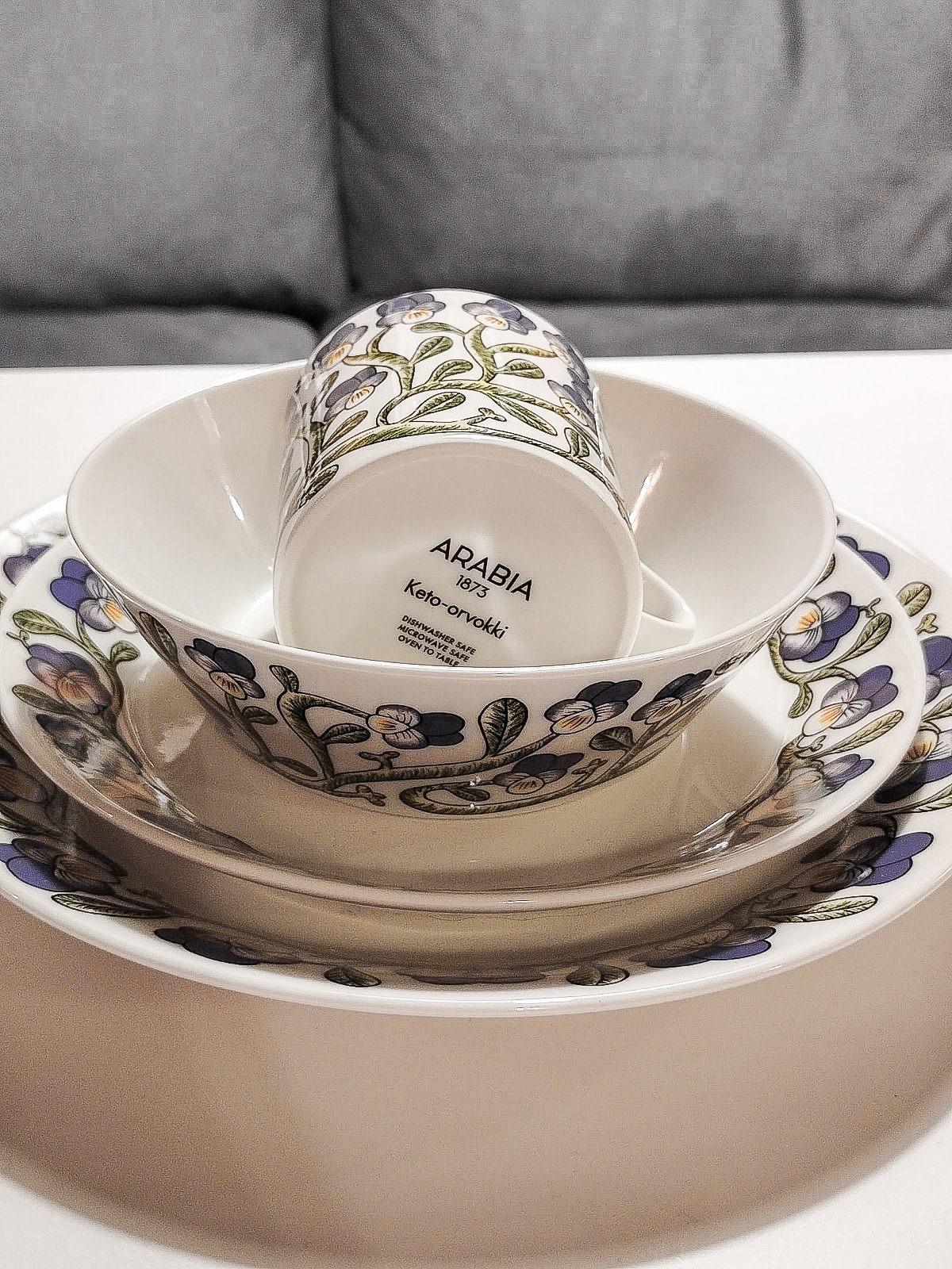 食器 ARABIA FINLAND RARE! Arabia Finland Keto-orvokki Collector's Set by Birger