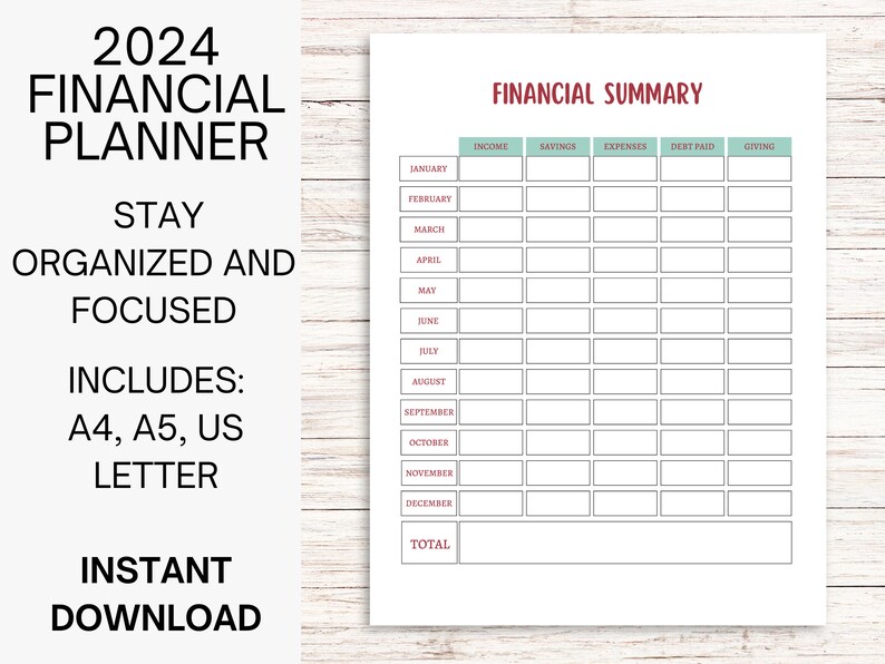 Financial Planner Bundle Printable 2024 Budget Planner Etsy