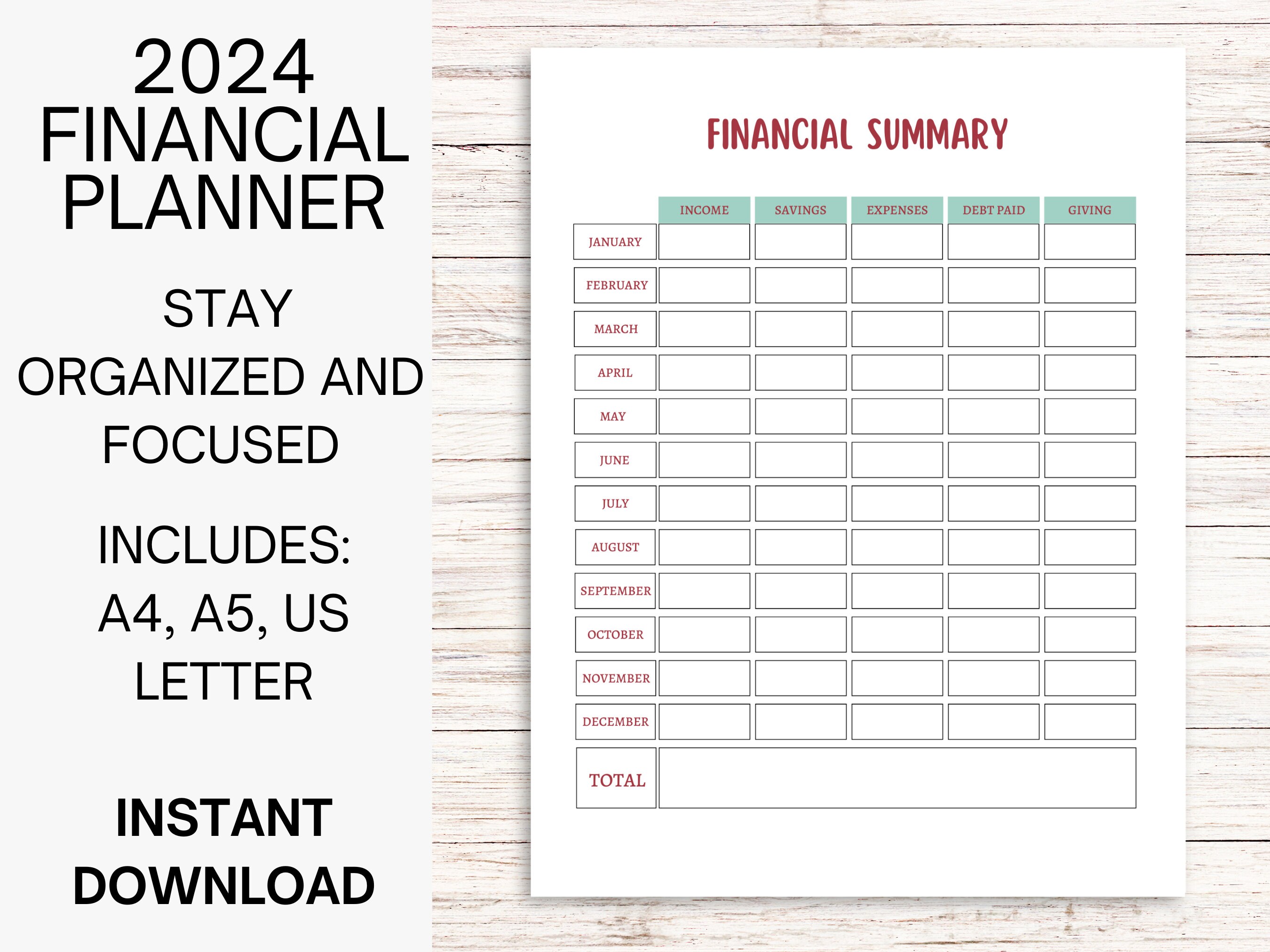 Financial Planner Bundle Printable 2024 Budget Planner Etsy