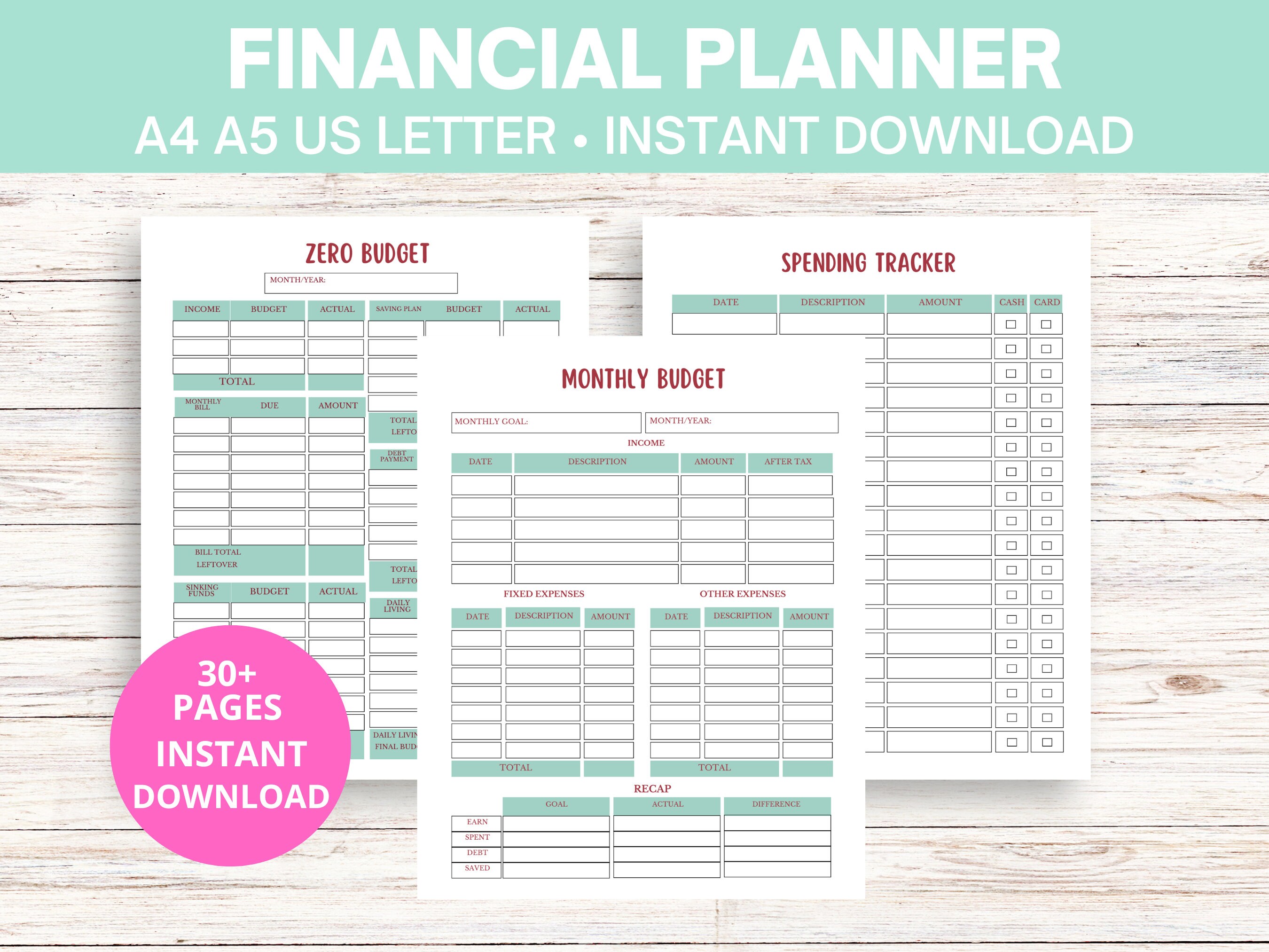 Financial Planner Bundle Printable 2024 Budget Planner Etsy