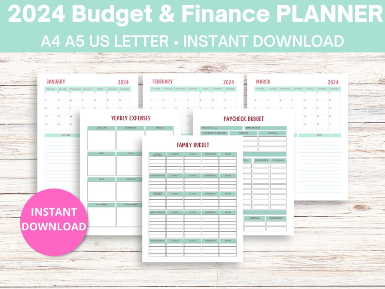 Financial Planner Bundle Printable 2024 Budget Planner Etsy