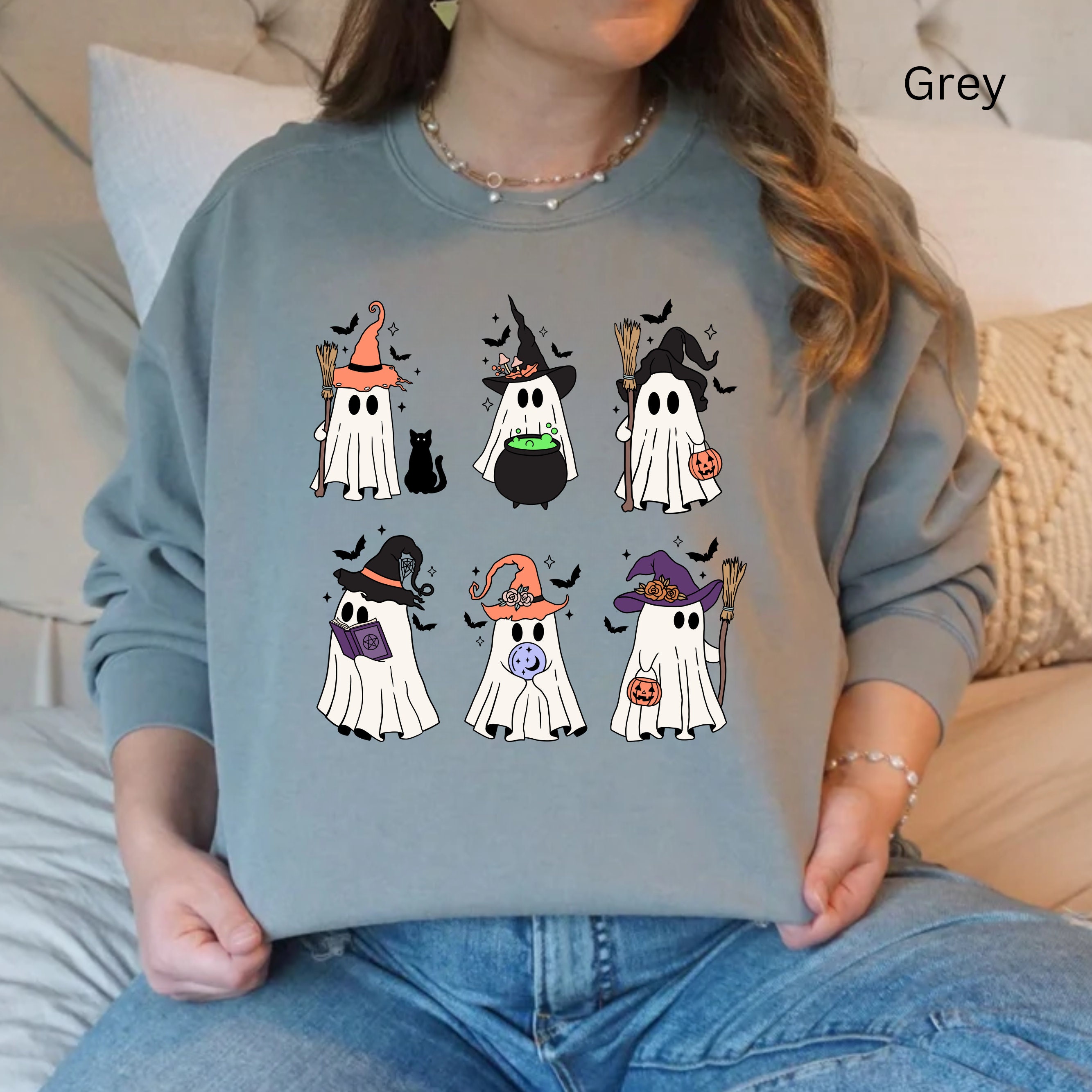 LUKYCILD Halloween Sweatshirts For Women Spooky Season