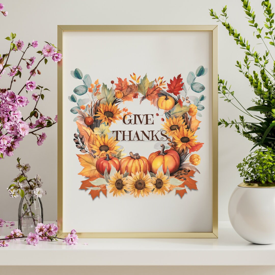 Thanksgiving Clip Art PNG | Give Thanks | Digital Download | Instant ...