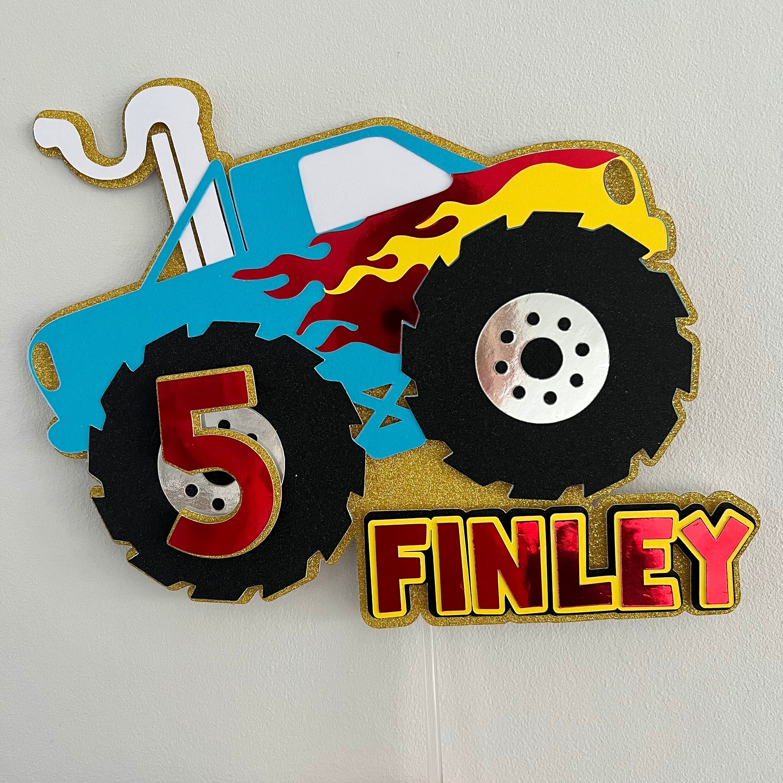 Monster Truck Cake Topper, Custom Cake Topper Personalised With Name — free download