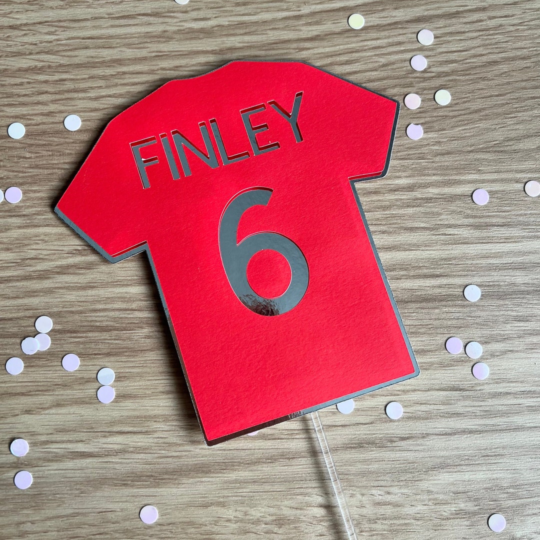 Football / Rugby Shirt Cake Topper Personalised, Custom Cake Decoration