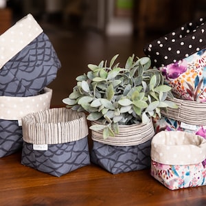 Fabric Basket | linen, cotton blend fabric