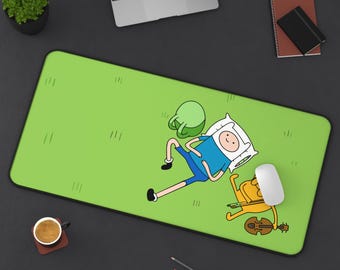 Adventure Time Finn and Jake Green Aesthetic Mousepad | 3 Sizes | Gaming Desk Mat | Custom Mousepad | Keyboard Mat | Office Decor | Gift