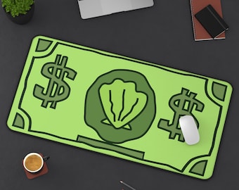 Spongebob Mr. Krabs Dollar Money Funny Green Mousepad | 2 Sizes | Gaming Desk Mat | Custom Mousepad | Keyboard Mat | Office Decor | Gift