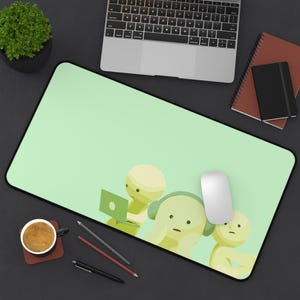 Smiski Green Yoga, At Work, Hippers Series Mousepad | 3 Sizes | Gaming Desk Mat | Custom Mousepad | Keyboard Mat | Office Decor | Gift image 2