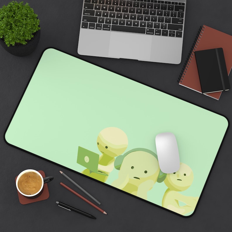 Smiski Green Yoga, At Work, Hippers Series Mousepad | 3 Sizes | Gaming Desk Mat | Custom Mousepad | Keyboard Mat | Office Decor | Gift image 2