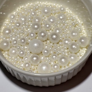 White Wedding Edible Pearls, Pearl Sprinkle Mix, Shimmery Sprinkles, Cake Decorations, Cupcake perfect for wedding Gluten Free, Vegan image 2
