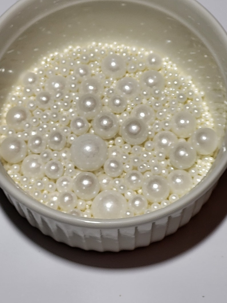 White Wedding Edible Pearls, Pearl Sprinkle Mix, Shimmery Sprinkles, Cake Decorations, Cupcake perfect for wedding Gluten Free, Vegan image 2