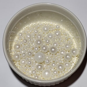Perle commestibili bianche per matrimonio, mix di granella di perle, granella scintillante, decorazioni per torte, granella per cupcake - senza glutine, vegano, halal