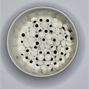 Granelli di zucchero commestibili a forma di occhio - decorazioni per torte, cupcake e biscotti Jumbo 18 mm e Piccolo 10 mm