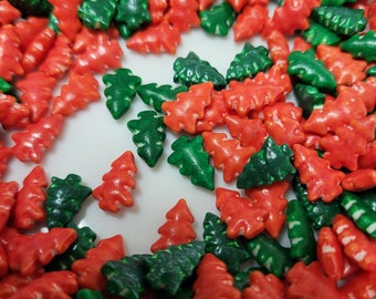 Christmas Cupcake Sprinkles Mix Edible Cake Toppers Decorations Red and Green or White Tree Candy Gluten Free
