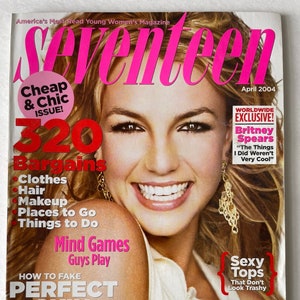 Seventeen Vintage Magazine, April 2004 - Britney Spears - Very Rare Find