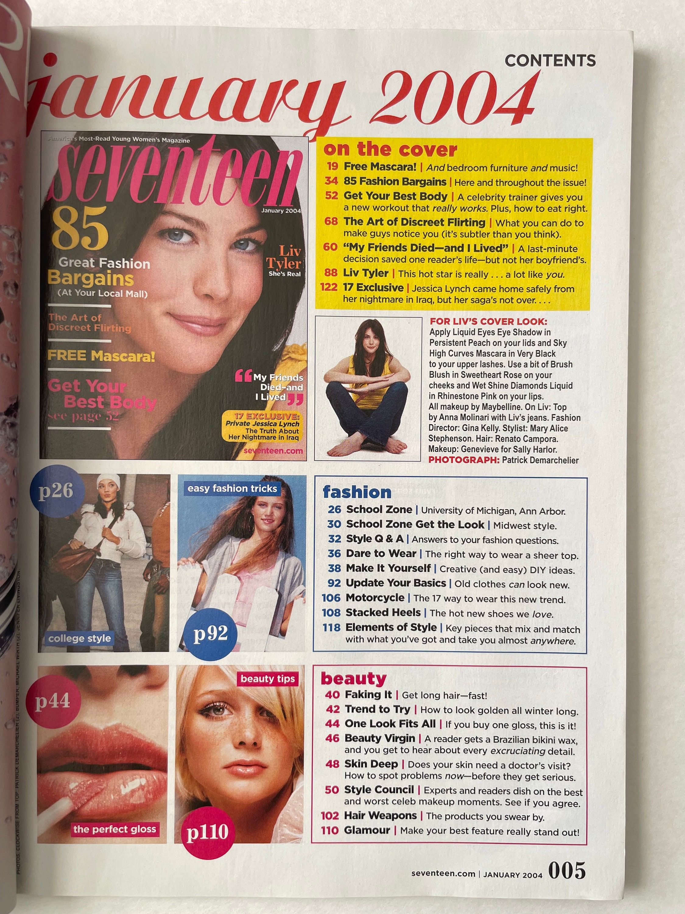 Seventeen Vintage Magazine, January 2004 - Liv Tyler - Very Rare